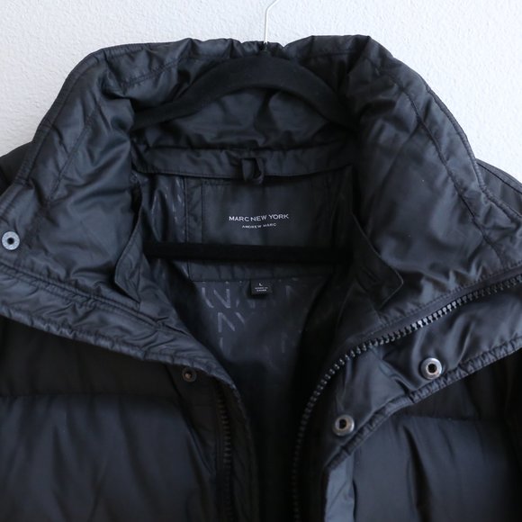 Andrew Marc MARC NEW YORK Men's 50% Down Black Puffer Jacket Size L - Picture 2 of 7